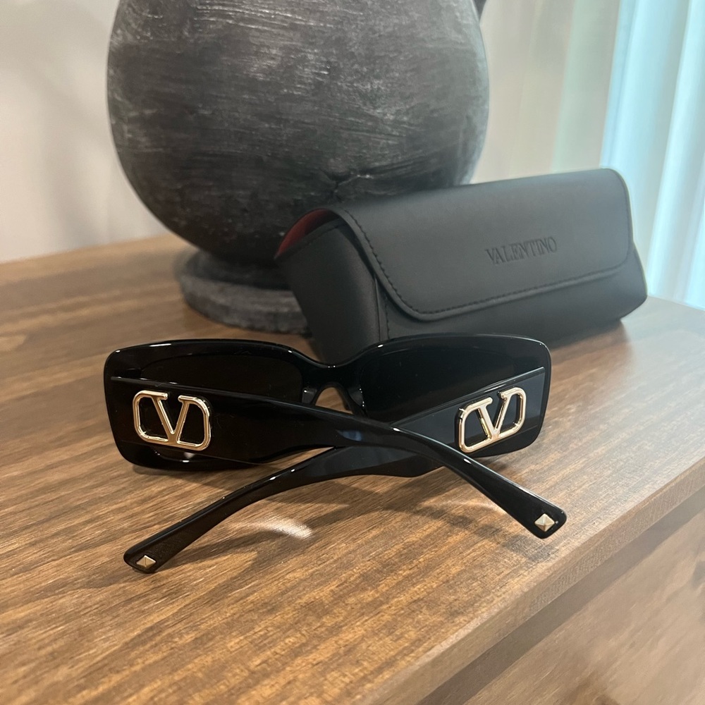 Valentino black rectangle sunglasses
